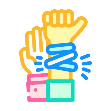 Parlak bilezikli eller renk ikonu vektör resimlemesi