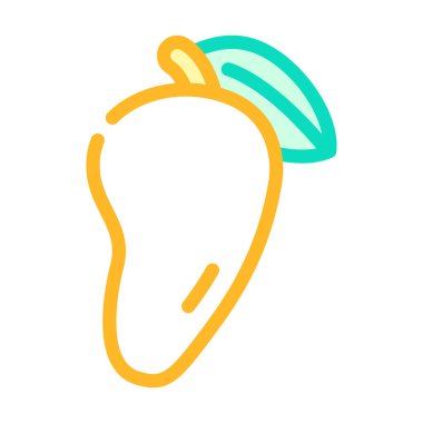 tropikal meyve mango renk ikonu vektör illüstrasyonu