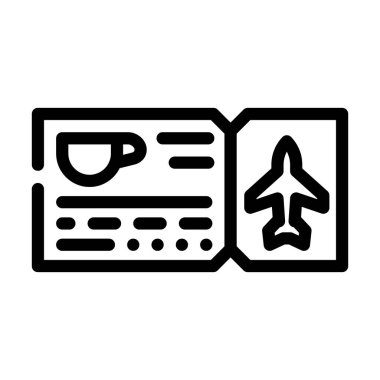 İçkiler satırı ikon vektör illüstrasyonlu bilet