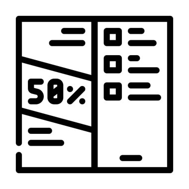 Tanıtım kitapçığı çizgisi ikon vektör çizelgesi