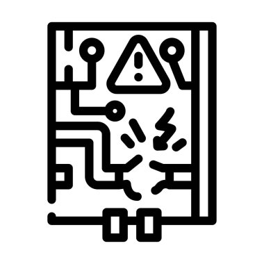 elektrik ağları tamir çizgisi ikon vektör çizimi