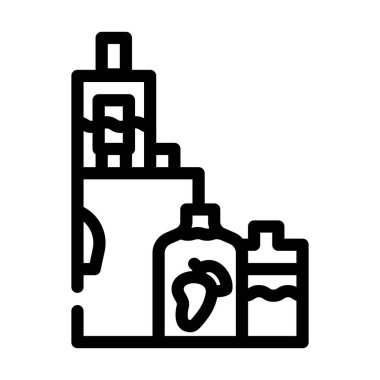 vape flavor mango çizgisi ikon vektör çizimi