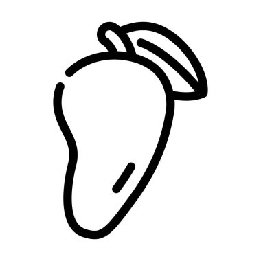 tropikal meyve mango çizgisi ikon vektör çizimi