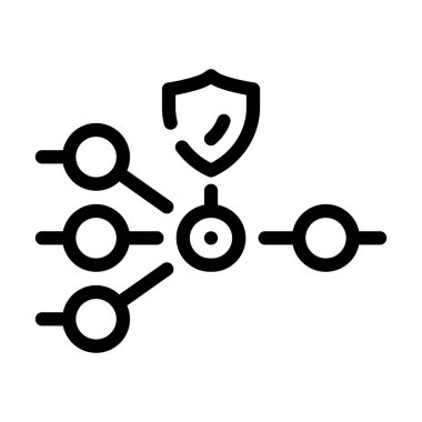 Koruma düğümleri çizgi ikon vektör çizelgesi