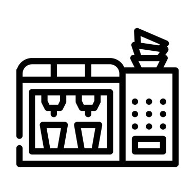 self-servis kahve makinesi çizgisi ikon vektör çizimi