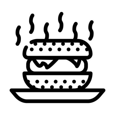 fast food koku çizgisi ikon vektör çizimi