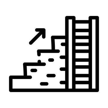 merdiven ve merdiven çizgisi ikon vektör çizimi