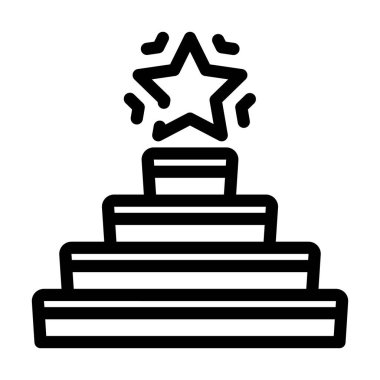 Başarılı hedef başarı çizgisi ikon vektör çizimi