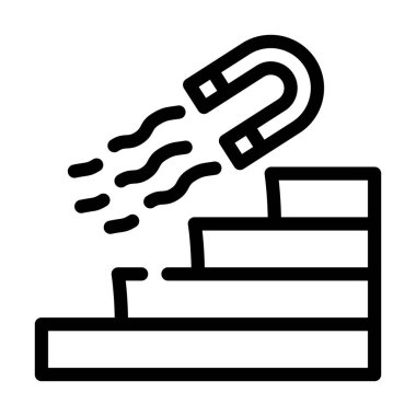 Başarı için manyetik güç hedef hedef çizgisi simgesi çizimi