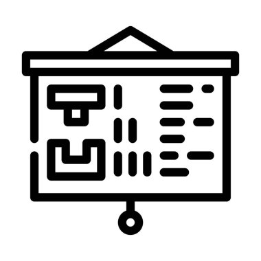 Ders satırı ikon vektör illüstrasyonunun sunumu
