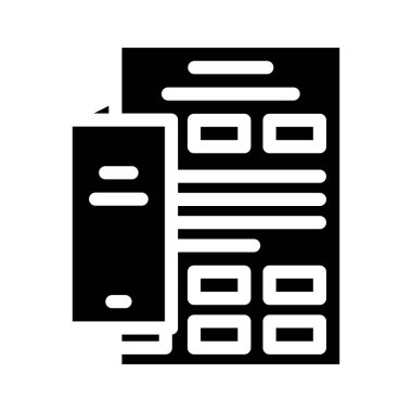 Broşür glyph vektör illüstrasyon işareti ekle