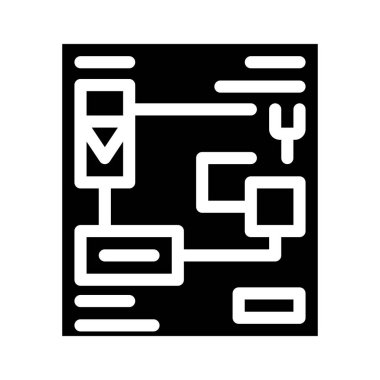 elektrik devreleri glyph simge vektör illüstrasyon işareti
