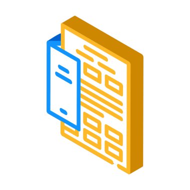 Kitapçık izometrik ikon vektör illüstrasyon işareti ekle