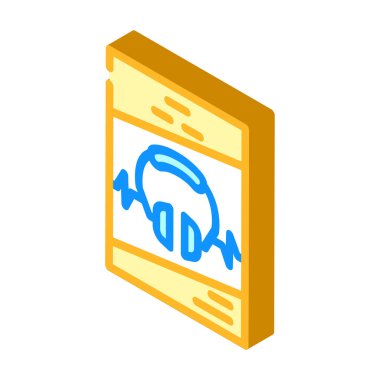 poster disko kulübü izometrik ikon vektör çizimi