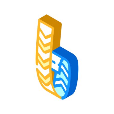 Bileklik rozeti izometrik ikon vektör illüstrasyon işareti