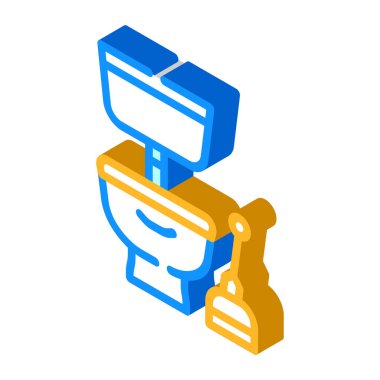 Tesisat servisi izometrik vektör illüstrasyon işareti