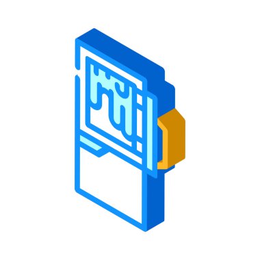 Buzdolabının çözünmesi izometrik ikon vektör illüstrasyon işareti