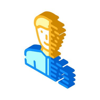 dijital portre izometrik vektör illüstrasyon işareti