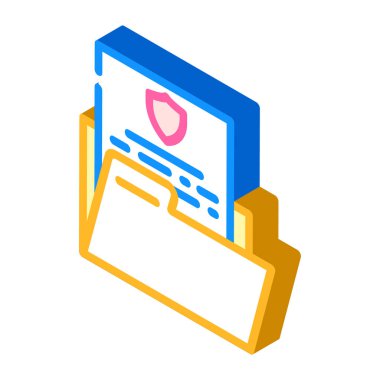 veri koruması izometrik ikon vektör illüstrasyon işareti