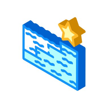 Başarılı hedef karşılama izometrik ikon vektör çizimi