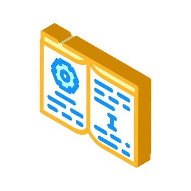 eğitim kitabı izometrik ikon vektör illüstrasyonuName