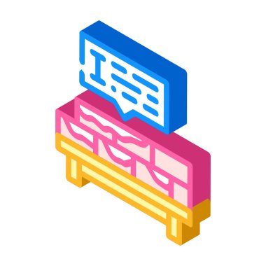 tuğla işi kursları izometrik ikon vektör illüstrasyon işareti