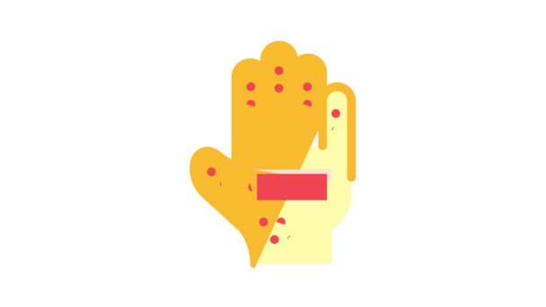 Handschuh zum Auskämmen von Hundewolle Farb-Icon-Animation — Stockvideo