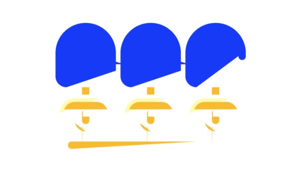 Servicio de lavandería asientos color icono animación — Vídeos de Stock