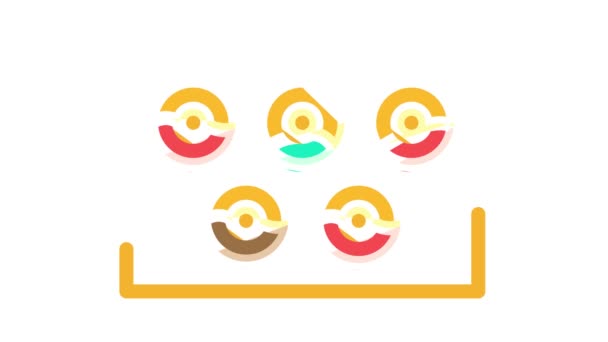 색 아이콘 애니메이션에 나오는 도넛들 — 비디오