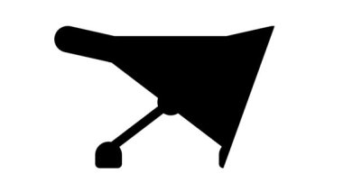 Çamaşır kurutma makinesi siyah simge canlandırması