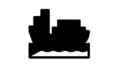 Gemi konteynırları siyah simge canlandırması