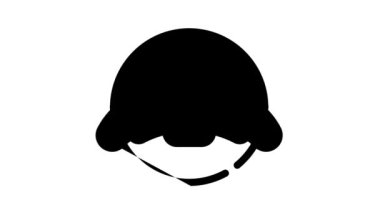 Kruvasan tatlı siyah ikon animasyonu