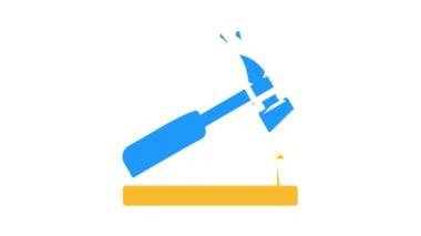 çivilenen çekiç rengi canlandırması