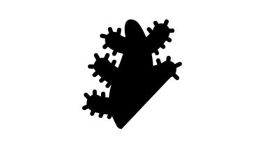 akvaryum mercanı siyah simge canlandırması