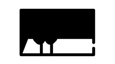 Siyah simge animasyonunda aşk hediyesi