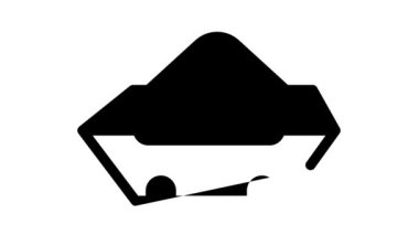 Yapı çöpü siyah simge canlandırması içeren konteyner