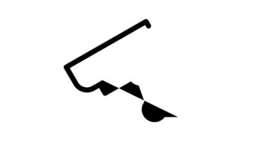 Güvenli video kamera siyah simge canlandırması