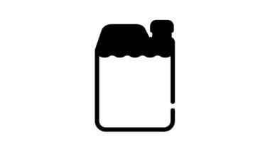 Dezenfekte edici sıvı şişe siyah simge canlandırması