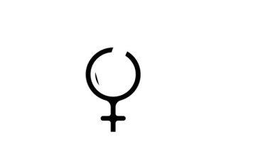 cinsiyet işaretleri bir arada kabartma simgesi canlandırması