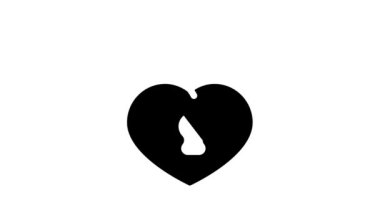 kalp şeklindeki asma kilit simge canlandırması