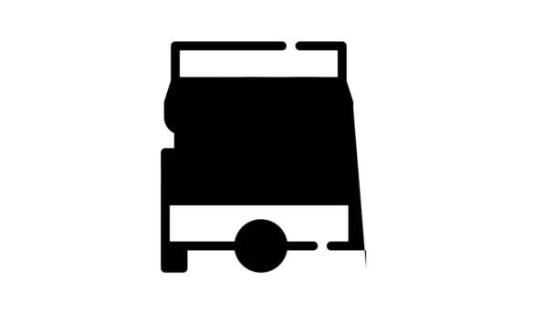 Fast food cart czarna ikona animacji — Wideo stockowe