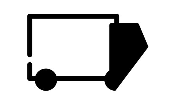 Camión de carga entrega glifo icono de animación — Vídeo de stock