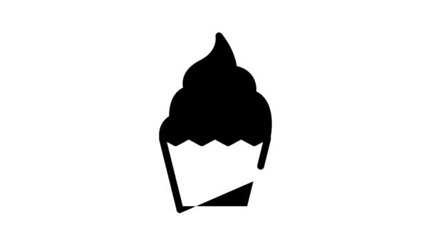 Tårta dessert glyph ikon animation — Stockvideo