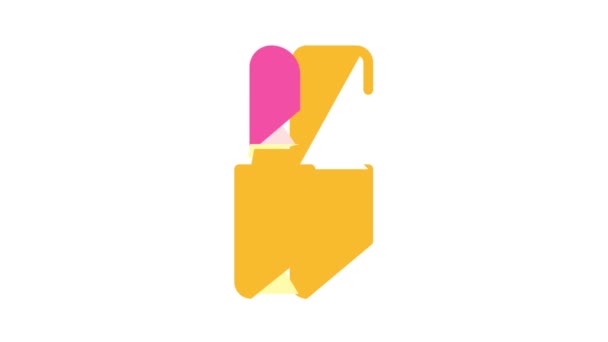Batom beleza acessório cor ícone animação — Vídeo de Stock