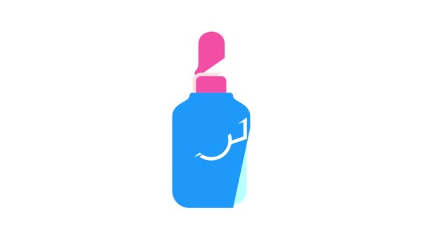 Soro garrafa cor ícone animação — Vídeo de Stock