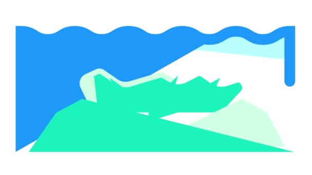 Undervattensrev färg ikon animation — Stockvideo