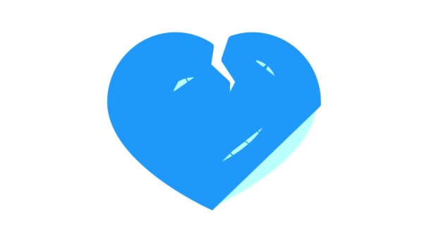 Bruten hjärta färg ikon animation — Stockvideo