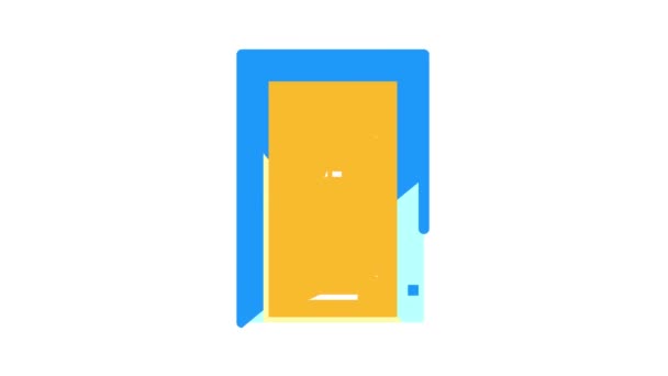 Door renovation color icon animation — Stock Video