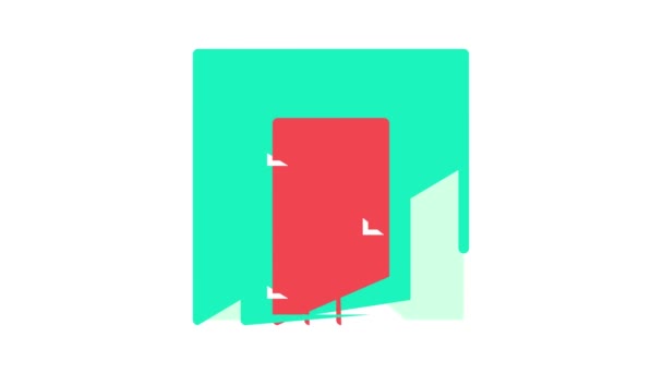 Farb-Icon Animation Gefängniszelle Tür — Stockvideo