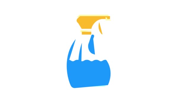 Sanitaire spuit fles kleur pictogram animatie — Stockvideo